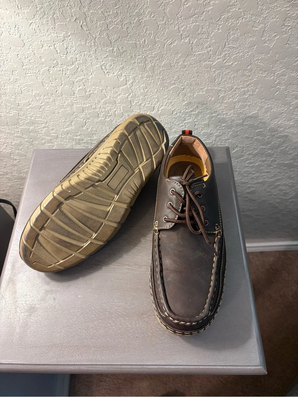 Men's Brown Casual Lace-Up Boat Shoes size 7.5